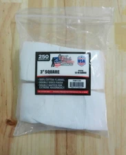 Pro-Shot, Pro Shot Cotton Gun Cleaning 250 Patches; 12-16 Gauge; 3" x 3"; 3-250