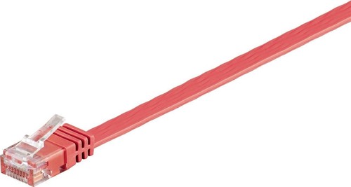 10x CAT 6 Netzwerkkabel Flachkabel; CAT FLAT 6-0300 U/UTP ROT 3m - Photo 2/6