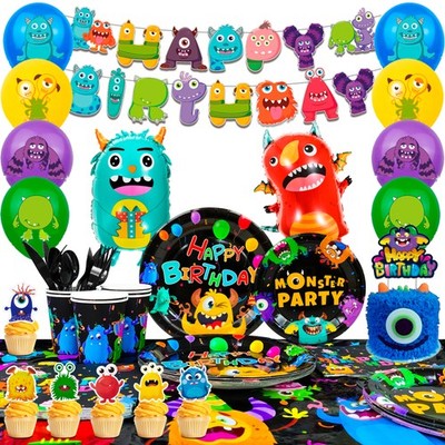 Monsters Inc Birthday Party Supplies Little Monster Balloon Cake Toppers Cup Set