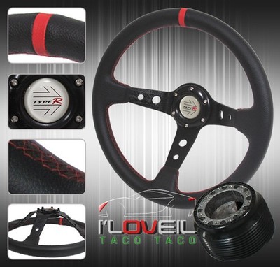 89-05 Eclipse 350mm Light Weight Aluminum Steering Wheel+Adapter Hub Set Up Kit