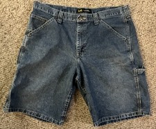 Lee Carpenter Utility Blue Jean Denim Shorts Men  s 36  with 10  inseam