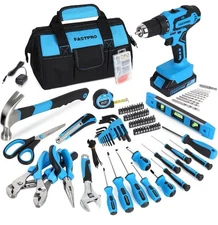 232 Piece Home Repairing Tools Kit with Drill, With 20v Cordless Dril