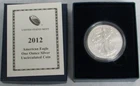 2012 W US BURNISHED AMERICAN SILVER EAGLE $1 DOLLAR COIN BOX COA