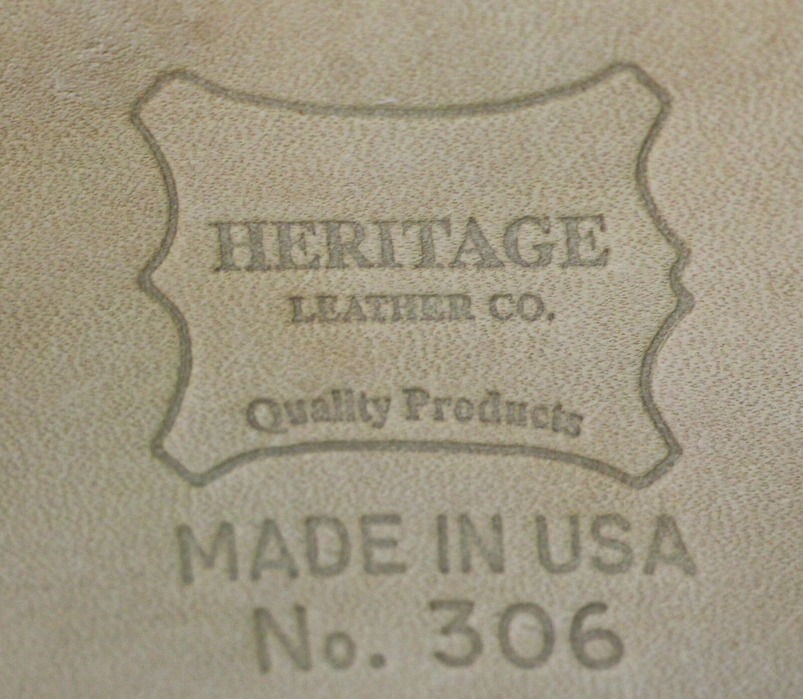 HERITAGE LEATHER Co. #306 TAN BROWN LEATHER BLUE HEAVY CANVAS 18\