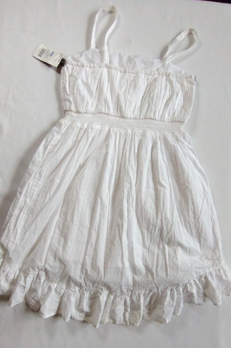 Cherokee Girls Dress L 10-12 Sleeveless Babydoll Hi-Low Ruffles White Cotton - Picture 9 of 9