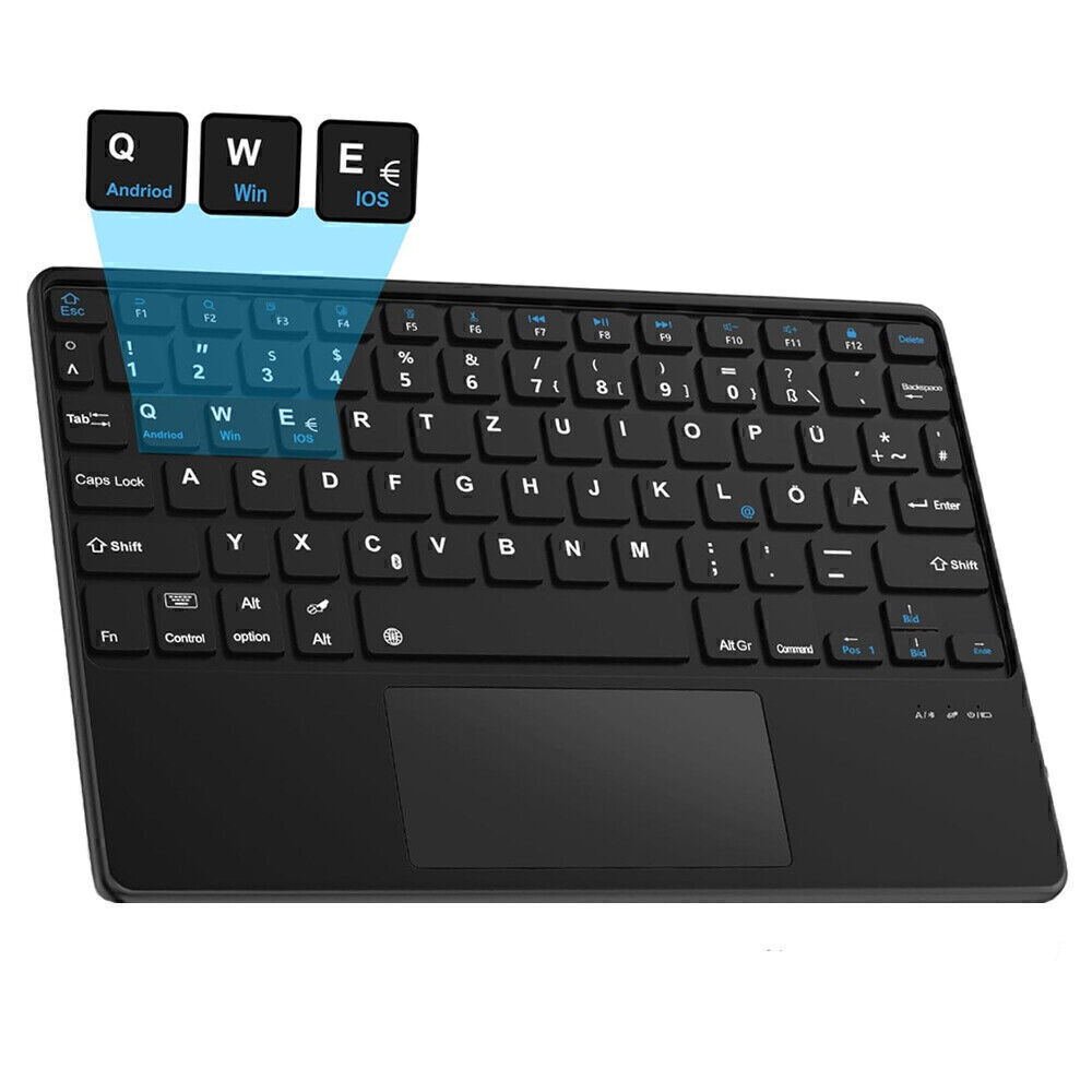 Touchpad Tastatur Funk Maus Wireless Kabellos Tastatur Bluetooth QWERTZ Layout