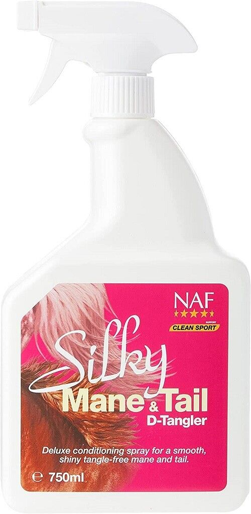 NAF Silky Mane & Tail Detangler Spray Horse Grooming 750 ml..