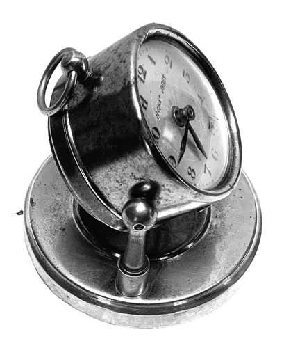 Petite pendulette mécanique art-déco publicitaire " COGNAC GODET " fonctionne - Foto 3 di 7