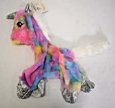 Build-A-Bear Workshop Rainbow Unicorn 12" Long Plush Animal Unstuffed NWT