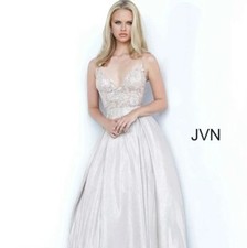 New! JVN Dress Bridesmaid Wedding Prom Ball Dress Size 4 Ivory/Gold