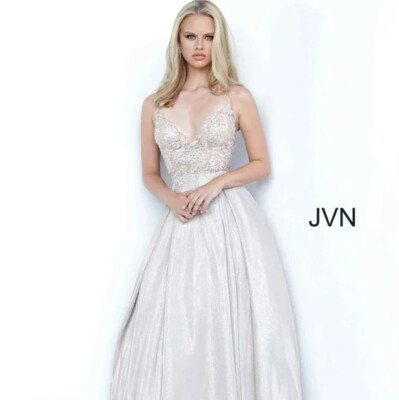 New! JVN Dress Bridesmaid Wedding Prom Ball Dress Size 4 Ivory/Gold | eBay
