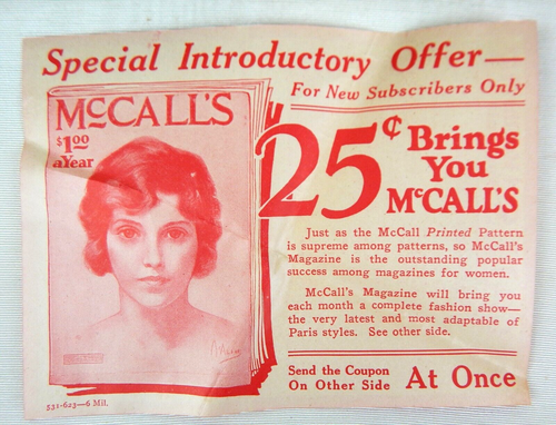 1921 McCall Pattern 3726 Infant's Coat - Antique Original and Uncut - Picture 5 of 5