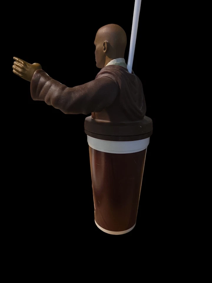 Mace Windu Star Wars Ep 1 Taza Topper Pizza Hut Taco Bell KFC 1999 Con Pajita Foto 3 de 3