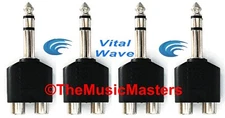 (4) 1/4 inch TRRS Male Plug to Dual RCA Jacks (F) Audio Cable Cord Adapter VWLTW