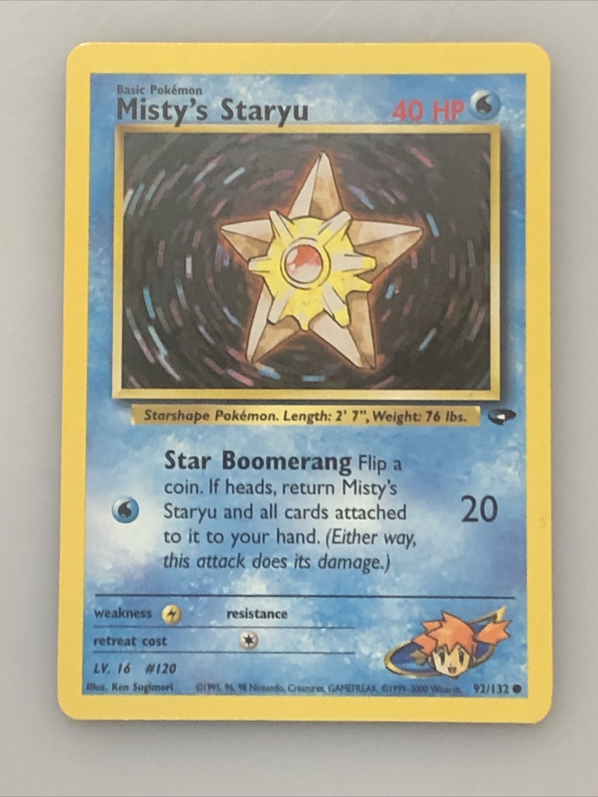 1996 Pokemon Gym Challenge 1st Edition #92 Misty's Staryu NEAR MINT💦