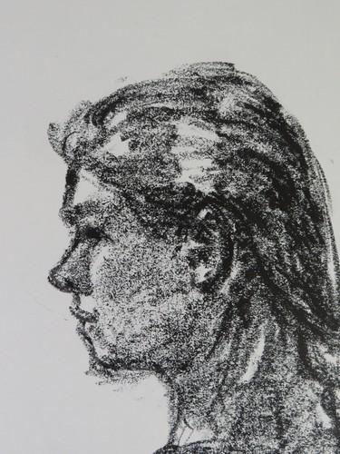 RITRATTI FEMMINILI INTERA COLLEZIONE DISEGNO CARBONCINO SU CARTA VINTAGE PB e - Picture 3 of 17