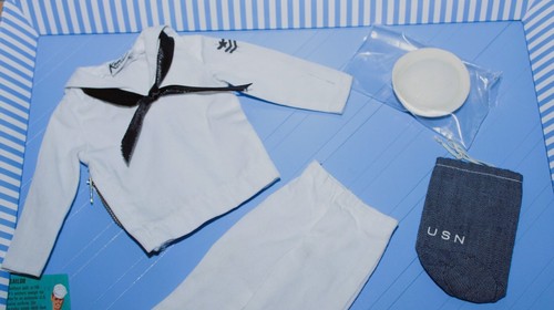 VINTAGE KEN/Barbie #796 Military NAVY SAILOR Summer White Uniform Fashion 1963' - Picture 3 of 11