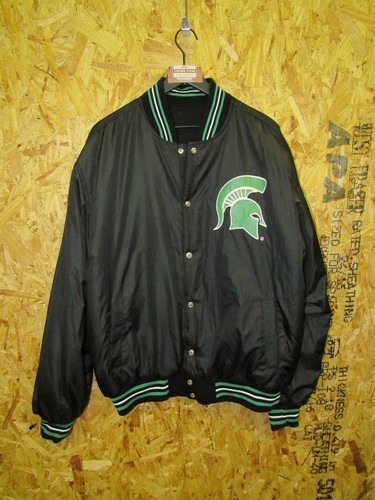Vintage JH Design Michigan State Spartans Reversible Leather Jacket XL #5345 - Picture 8 of 12