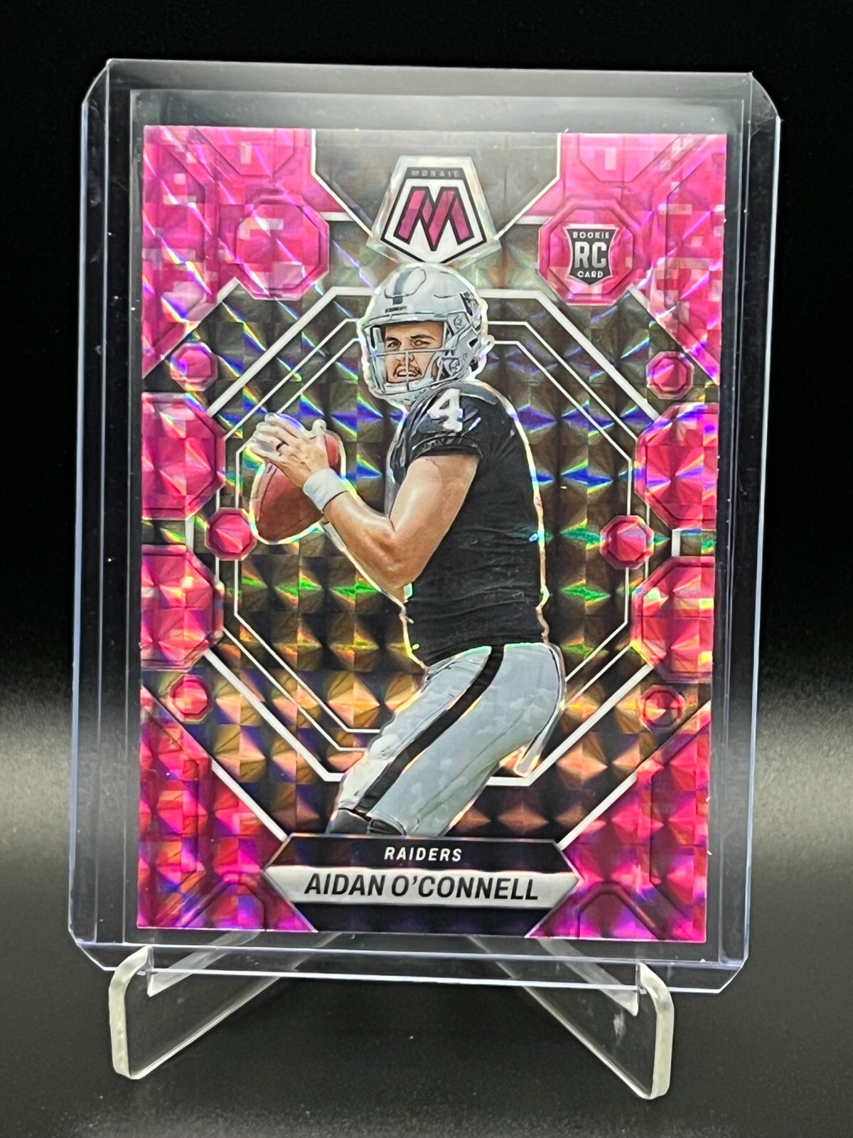 2023 Panini Mosaic Camo Pink Mosaic #281 Aidan O'Connell RC Raiders