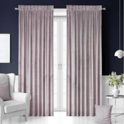 Curtains curtains ready made curtain velour velvet fabric scarf dusky pink glamour A&G