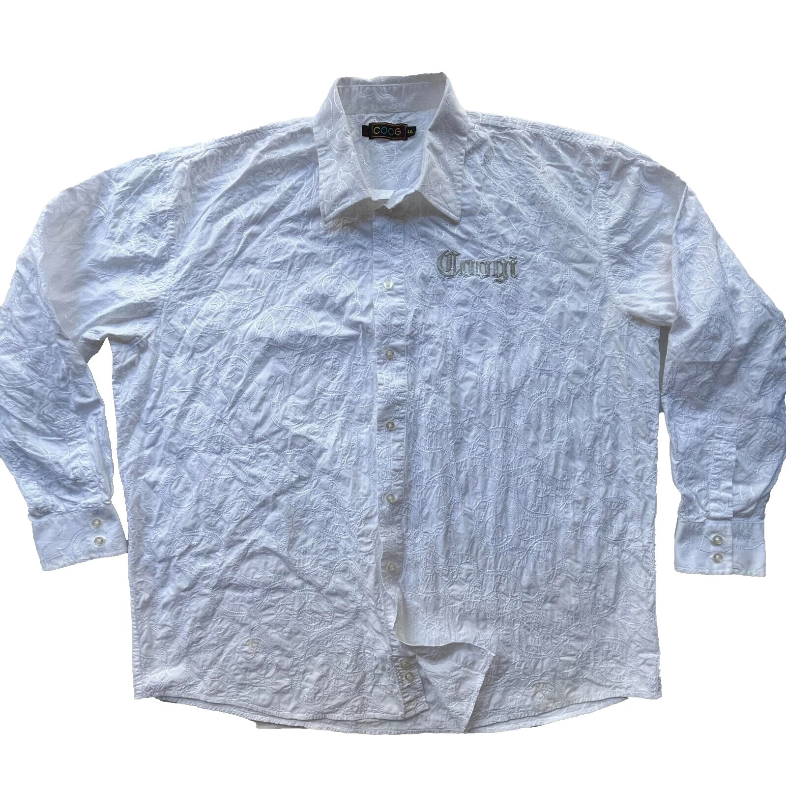 Camisas para hombre COOGI blancas talla 4XL
