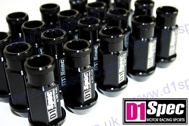 D1 SPEC RACING WHEEL NUTS BLACK P1.5 L MAZDA LEXUS TOYOTA HONDA MITSUBISHI FORD - Image 2 of 3