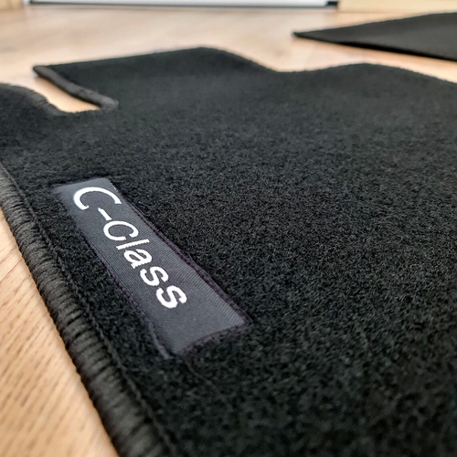 Floor mats velour for Mercedes C Class W204 2007 2014 black carpet