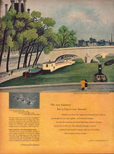 De Beers Diamonds - Honeymoon in Paris Jean Hugo - 1950 Vintage Print Ad
