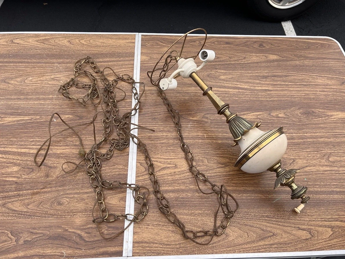 Vintage SWAG LAMP drop hanging ceiling light french provincial