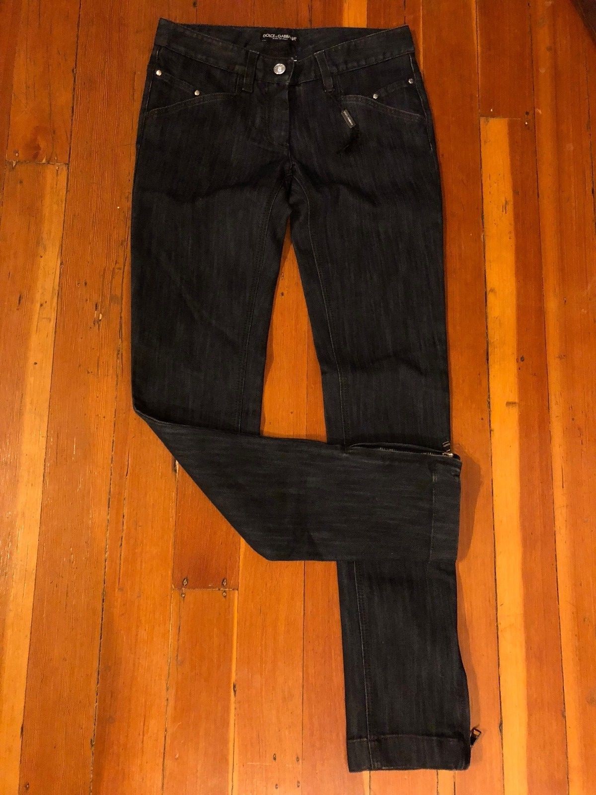 DOLCE & GABBANA D&G womens dark skinny jeans ankle zipper IT 38 US 2 $595 image 8