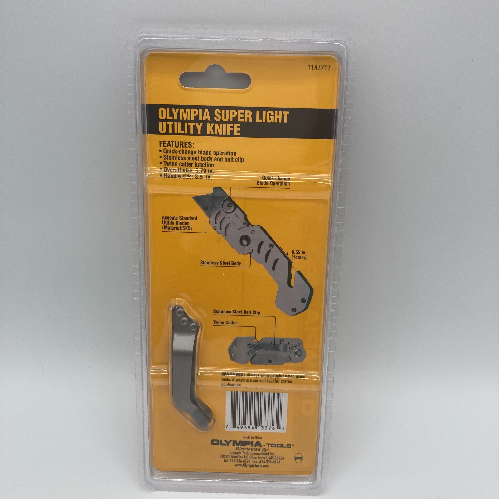 Olympia Super Light Utility Knife Twine Cutter Folding Tools Stainless Steel New