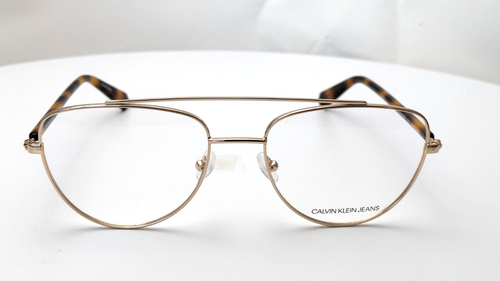 Calvin Klein CKJ19308 717 Gold Havana Pilot Unisex Eyeglasses 53mm - Picture 2 of 6