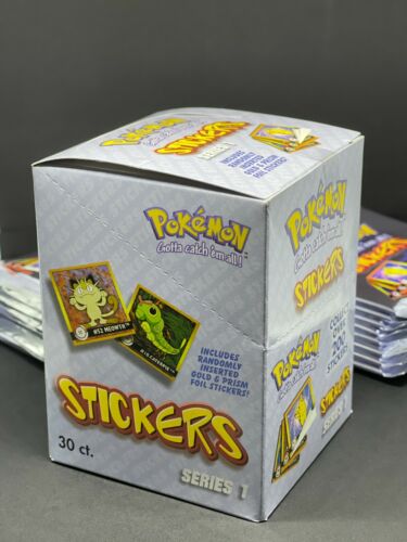Pokemon Stickers Series 1 Vintage 1999 Original Retail Display Box 30 ct. Sealed - Bild 2 von 2
