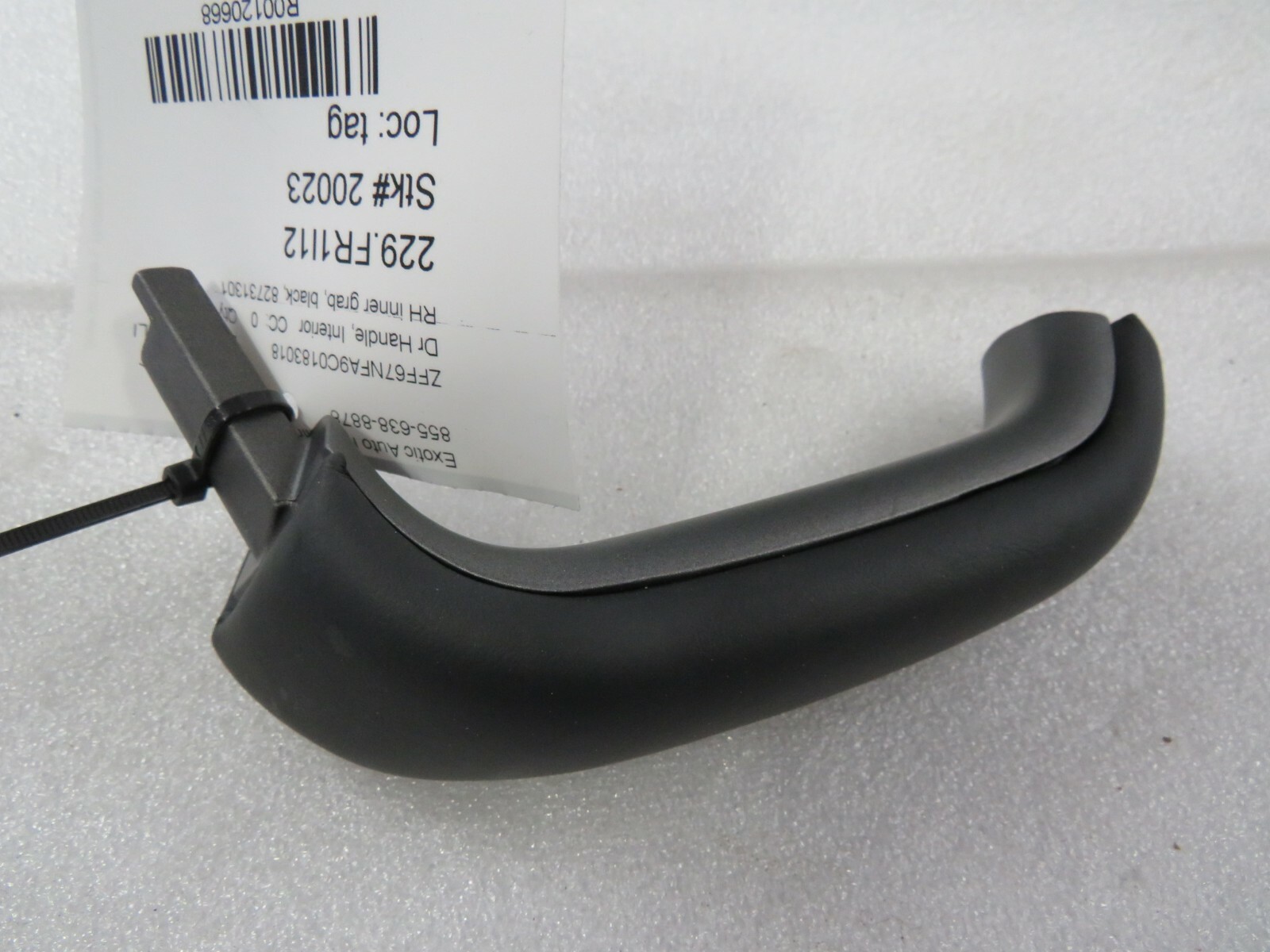 Ferrari 458 Italia, RH, Right Inner Door Grab Handle, Black, Used, P/N 82731301