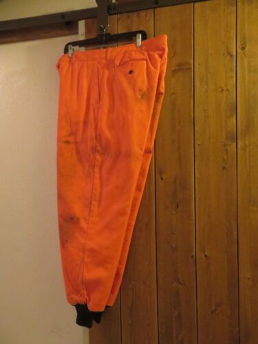 Hunting Pants Mens 36” Blaze Orange Heavy Insulated 80s 90s Vintage USA Made Zip