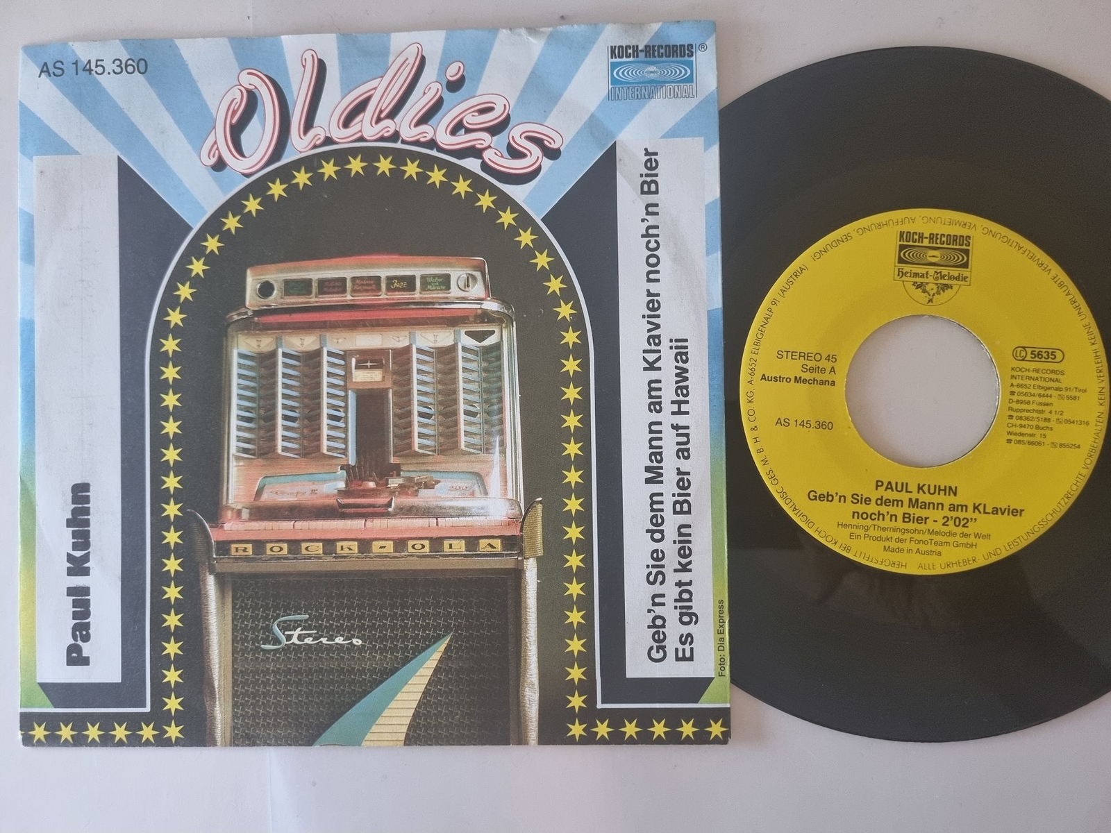 Paul Kuhn - Der Mann am Klavier/ Es gibt kein Bier auf Hawaii 7'' Vinyl Germany