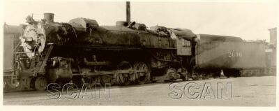 0AA123 RP 1950s? ILLINOIS CENTRAL RAILROAD 4-8-2 LOCO #2600