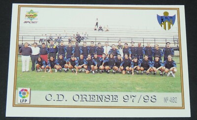 NAVE VERMELLA CD ORENSE SPAIN CARD MUNDI CHROME FOOTBALL LEAGUE 1997-1998