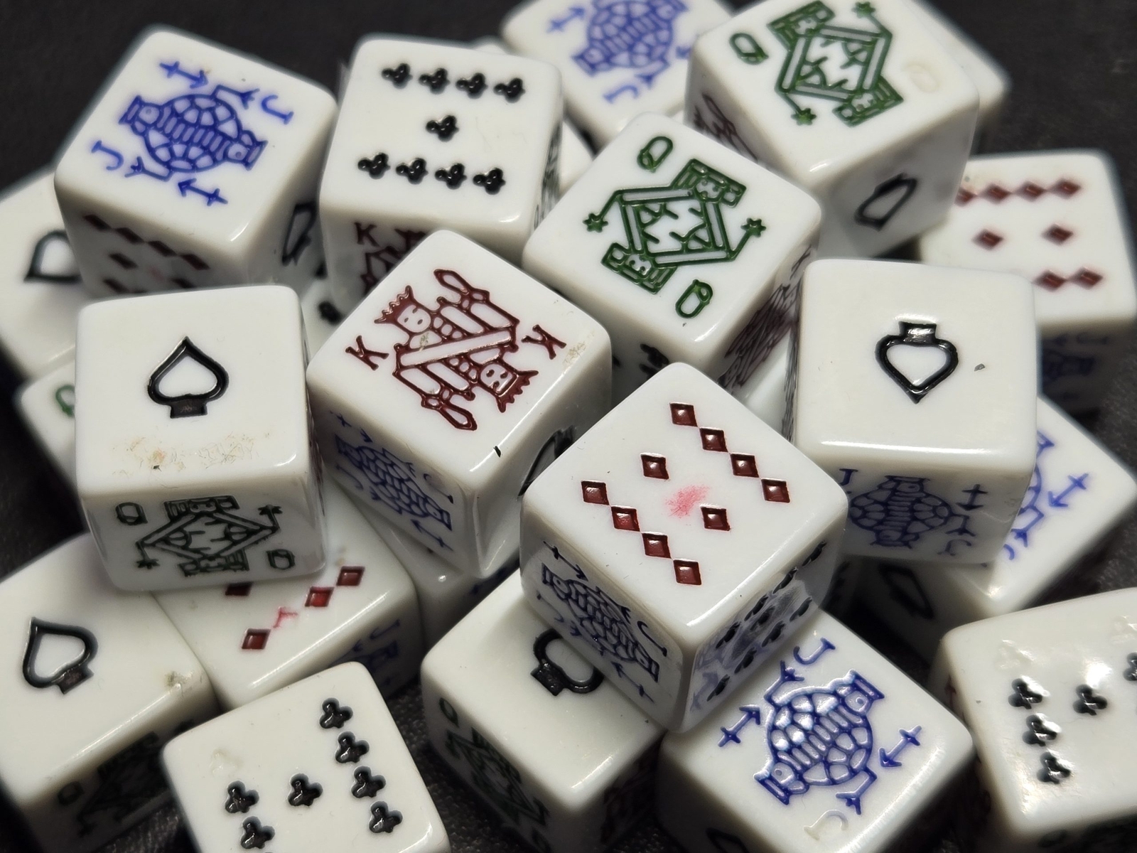 Lot of 30 White Poker Dice - Never Played - Have Cosmetic Only Marks