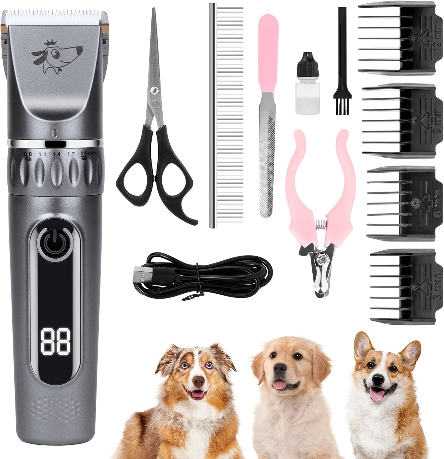 Tosatrice Elettrica Professionale per Cani e Gatti: Alta Precisione LED