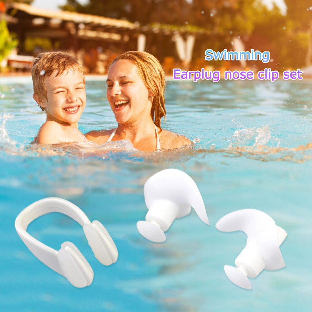 Unisex Soft Swimming Nose Clip Nose Plug Noise Reduction with Ear Plug