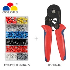 HSC8 6-4A Crimping Pliers Wire Stripper Ferrule Crimping Tool 1200 Terminals Kit