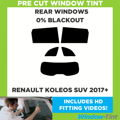 Für Renault Koleos SUV 2017+ Vor Cut Fenster Getönt Heck 0% Blackout Folie - Picture 1 of 10