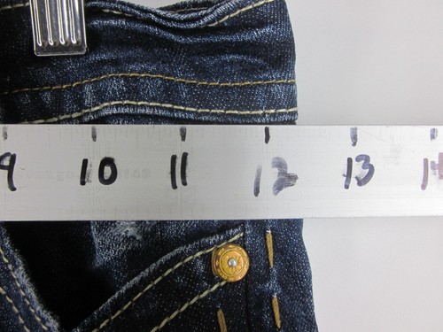 Mek Denim Blue Jeans Girls Youth Size 8 "Oaxaca" Distressed Bootcut Low Rise - Picture 4 of 6