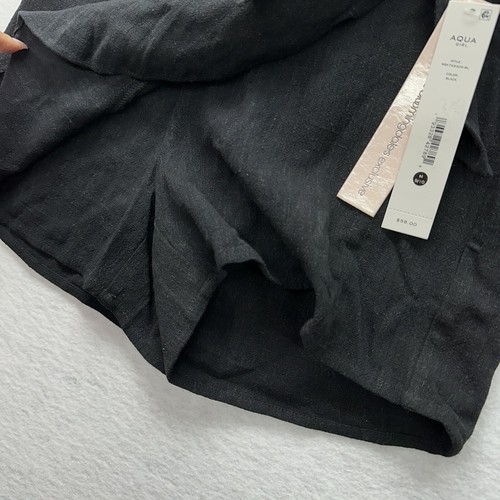 Aqua girls bloomingdale exclusive black wrap shorts 9/10 90% Rayon 10% Linen - Picture 3 of 8