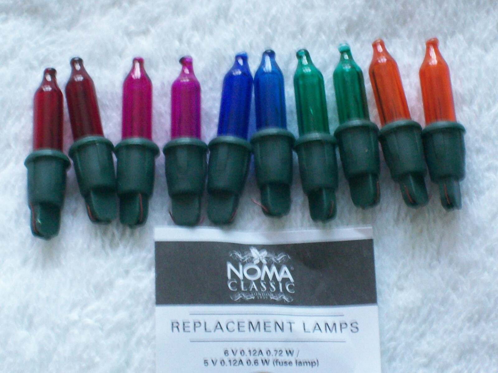 Noma G1 Spare Multicolour or Clear Christmas Fairy Light Bulbs 6V 0.72W