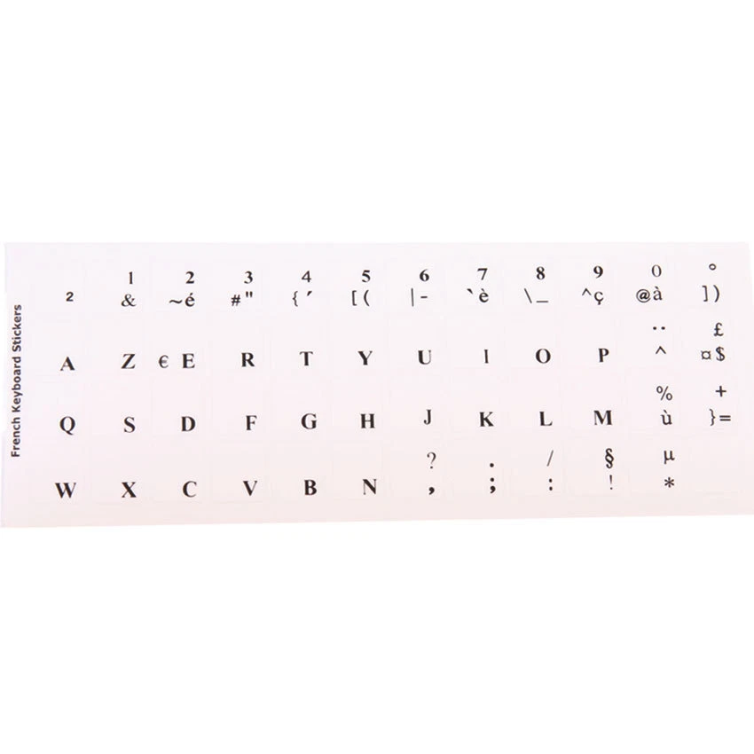 French QWERTY Transparent Keyboard Sticker laptop desktop RED BLACK WHITE - Image 2 of 4