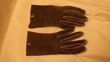 VTG NOS Ladies Kid Leather Gloves sz 6 1/2 Contrast Stitch, 9" 1/2 long