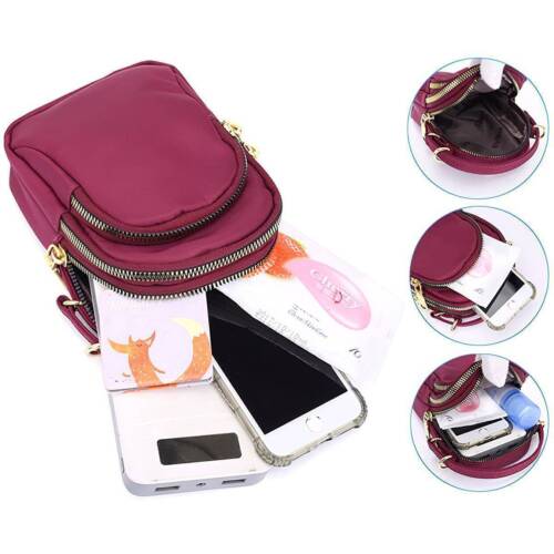 Stylische kleine Damen Handy Geldbörse Umhängetasche Portemonnaie Etui Schultertasche - Bild 3 von 27