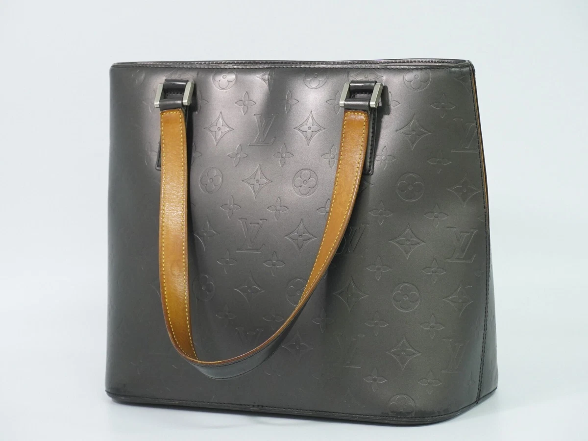Louis Vuitton Stockton M55112 Monogram Mat Leather Tote Handbag